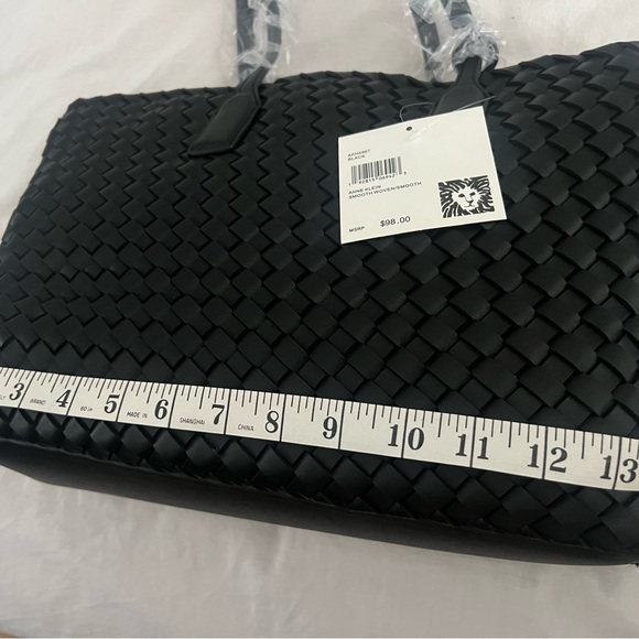 Anne Klein Black Quilted Tote Bag with pouch - Picture 3 of 8